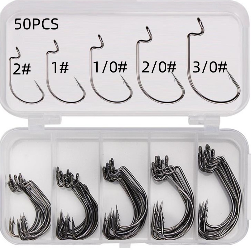 Fishing Equipment Storage - 50 قطعة/صندوق خطافات صيد من الفولاذ